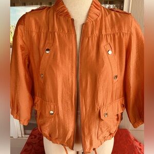 VINTAGE ARDEN B GUESS CARGO ORANGE JACKET XSMALL SMALL WIND BREAKER VEST PARKA